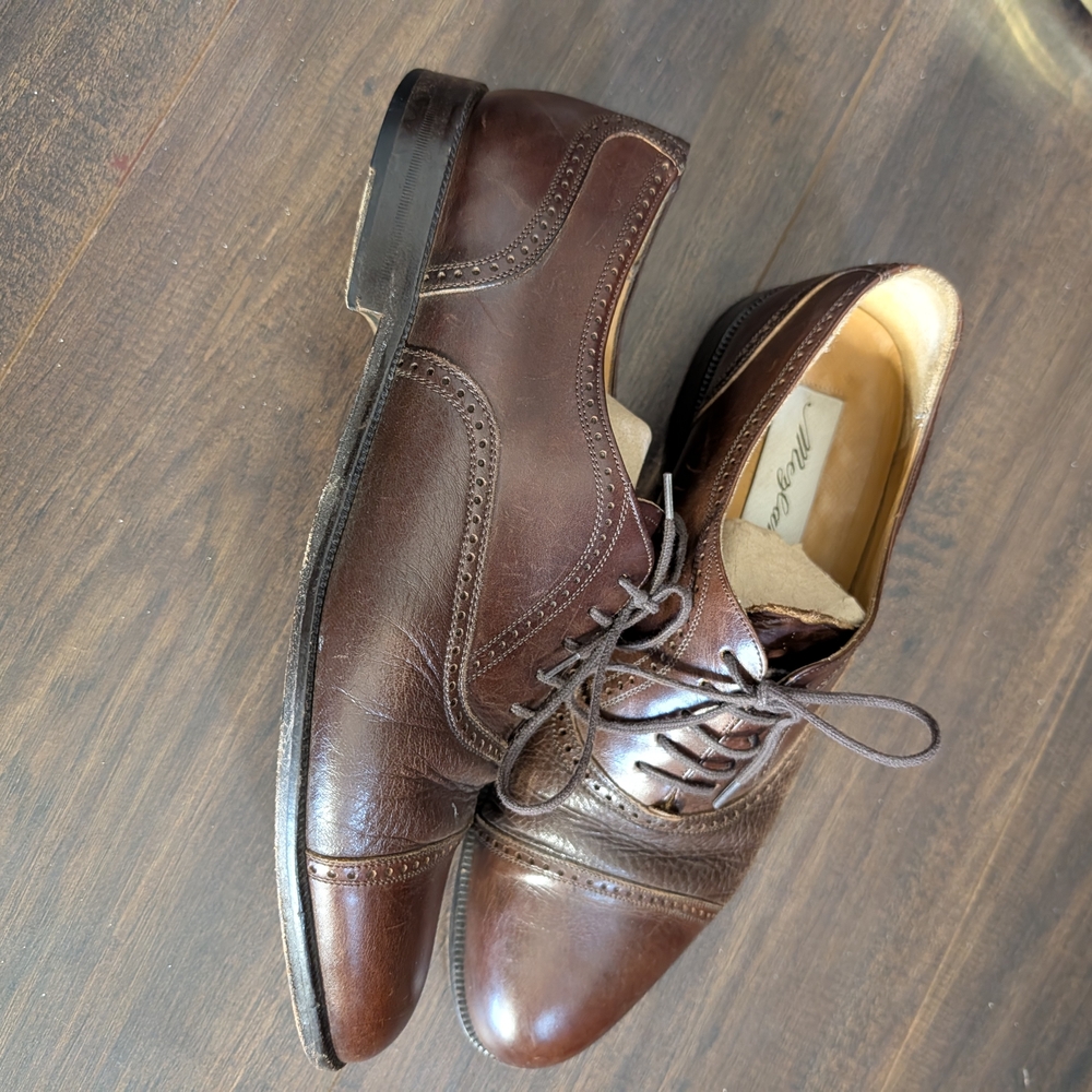 Mezlan Florence Brogues Brown Leather Dress Shoes Made In Spain Mens 10